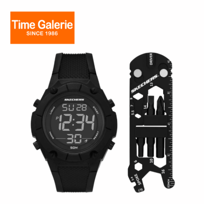Skechers SR8507 Sets Digital 50mm Black Polyurethane Digital Men Watch
